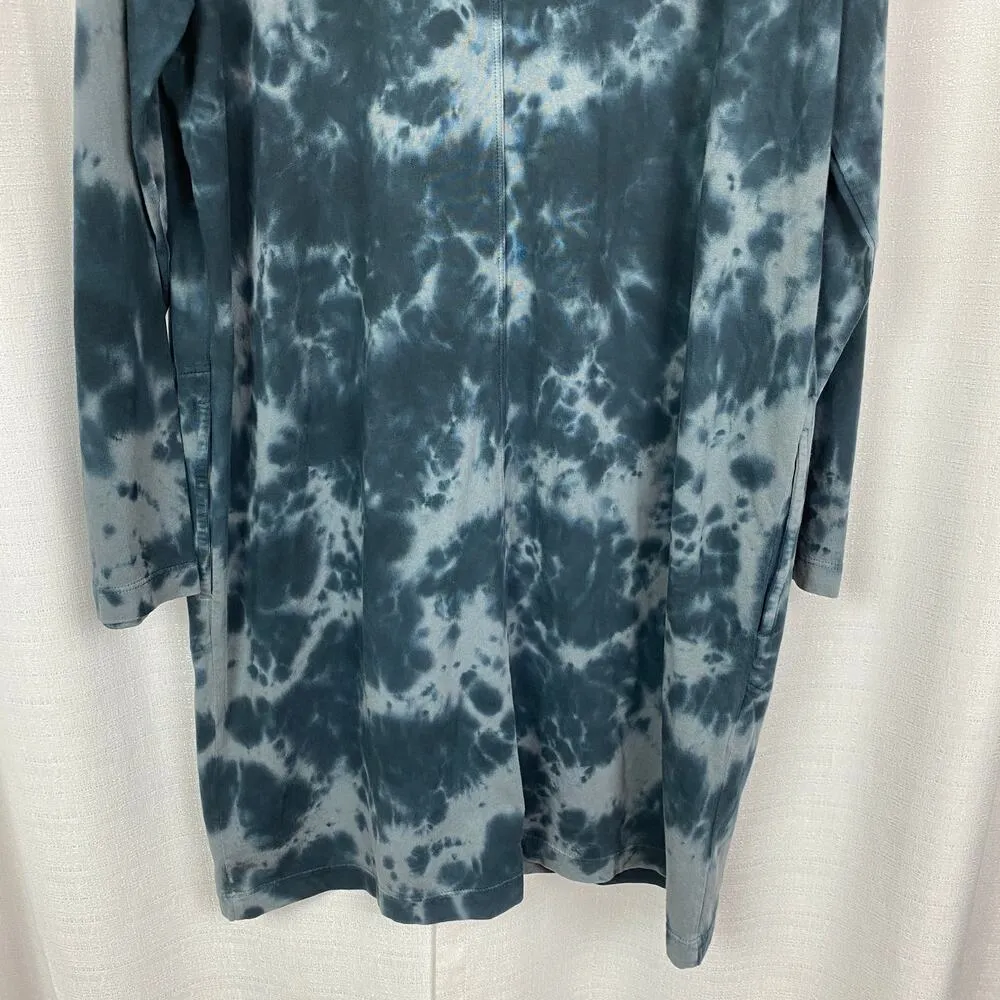 J.Jill Pure Jill Blue Tie Dyed Cotton Cloud Knit Dress Sz.M Size M - Image 11