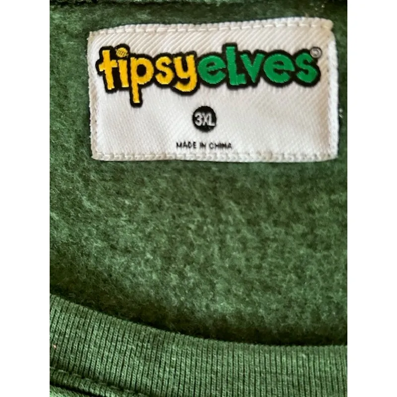 Tipsy Elves “Sleigh All Day” Green Reindeer Sweatshirt Size 3XL NWOT - Image 6