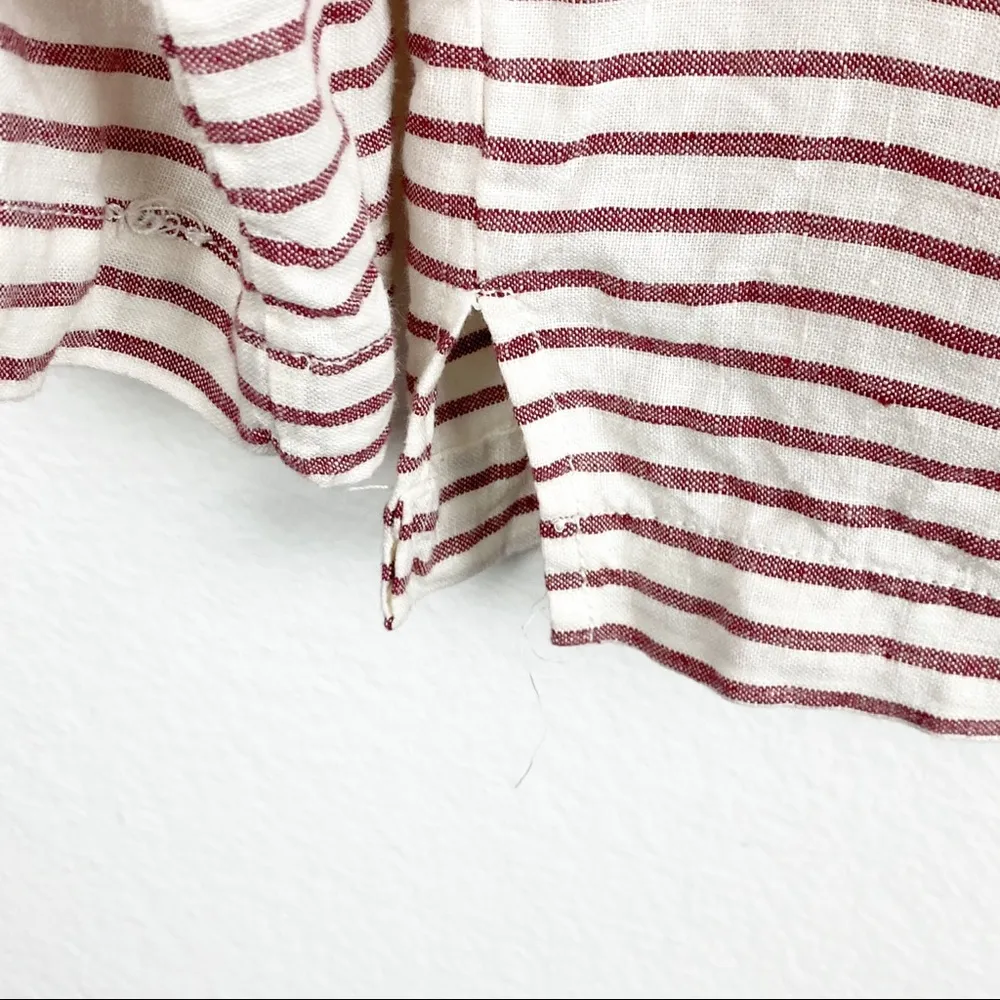 Art Class  100% Linen Striped Long Sleeves Tunic Top, Size Medium - Image 7