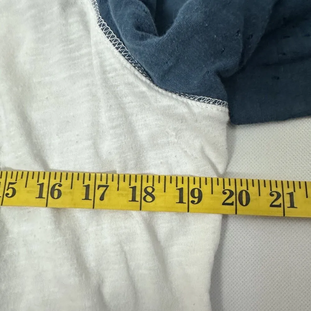 Ariat T-Shirt Womens XL Distressed Blue Aztec Bird Western Baseball Sleeves - Image 5