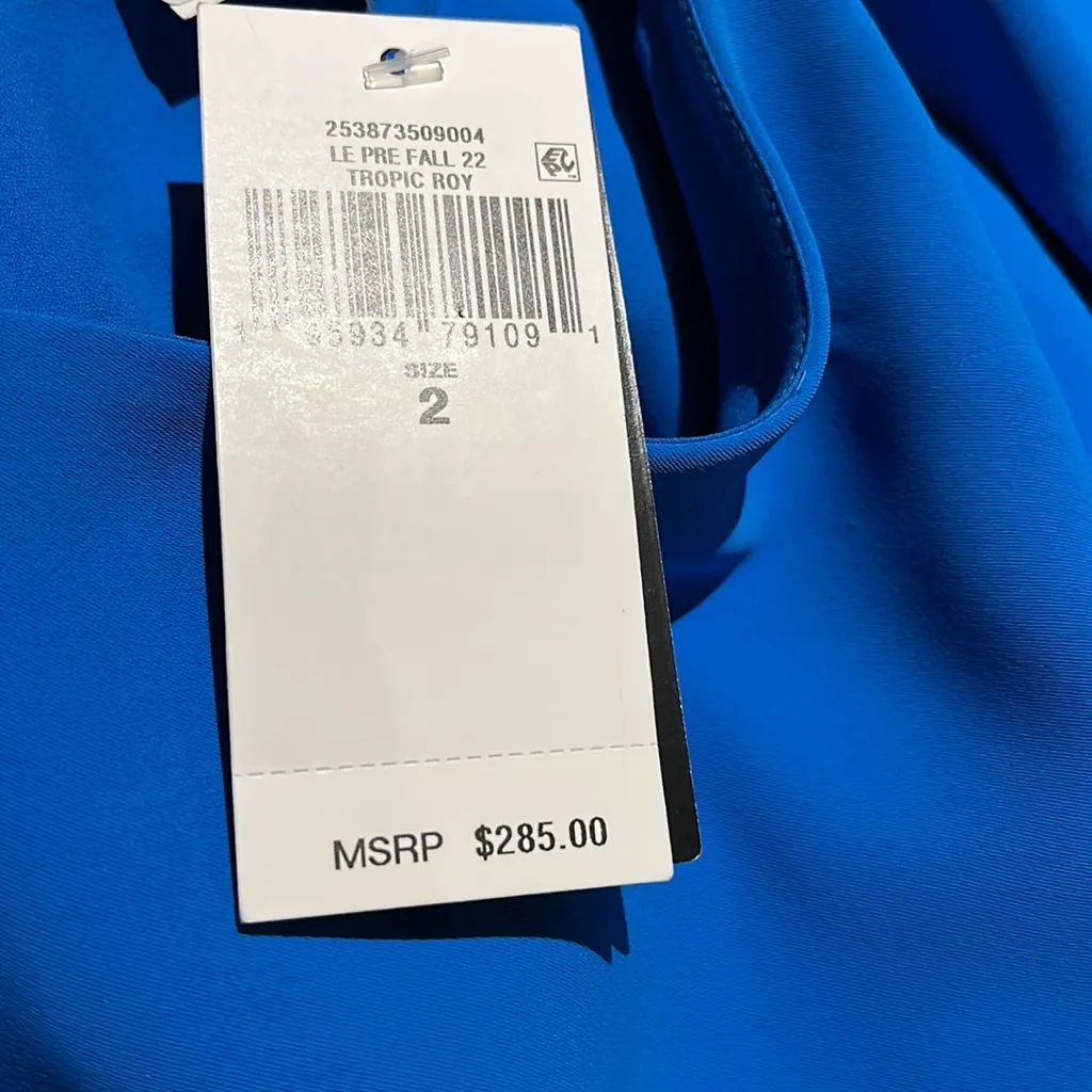 NWT LAUREN RALPH LAUREN Tropic Royal Georgette Cape Jumpsuit SZ - Image 8