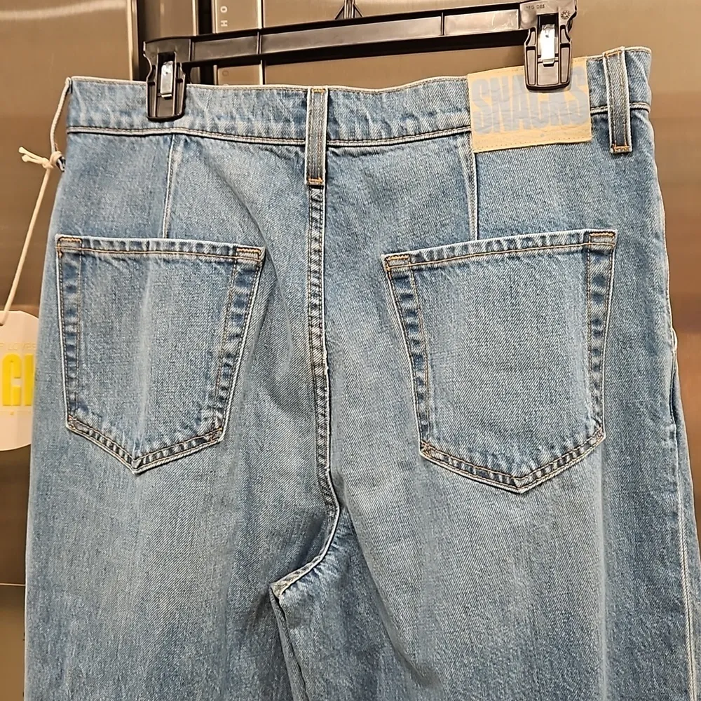 💕MOTHER SNACKS Double Prep Fun Dip Flood Fray Jeans Nothing Else Like It 29 NWT Blue - Image 14