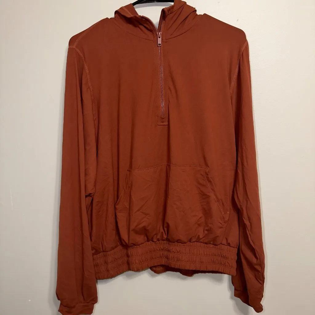 Women’s Size 2XL Rust Brown Pullover Long Sleeve Lightweight Hoodie Orange - Image 2