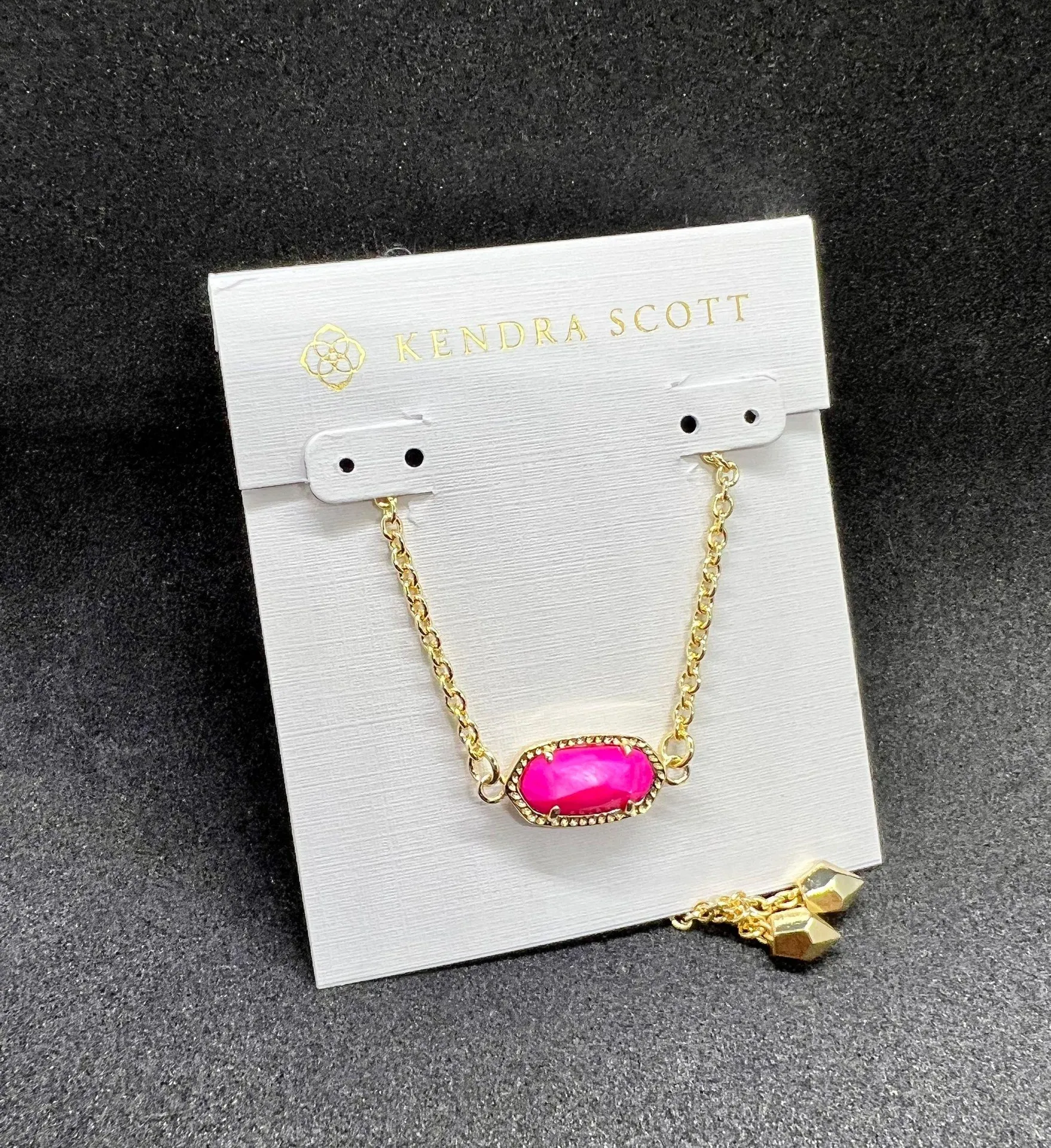 Kendra Scott NEW  Elaina Gold Adjustable Chain Bracelet Purple Pearl w/dust bag - Image 3