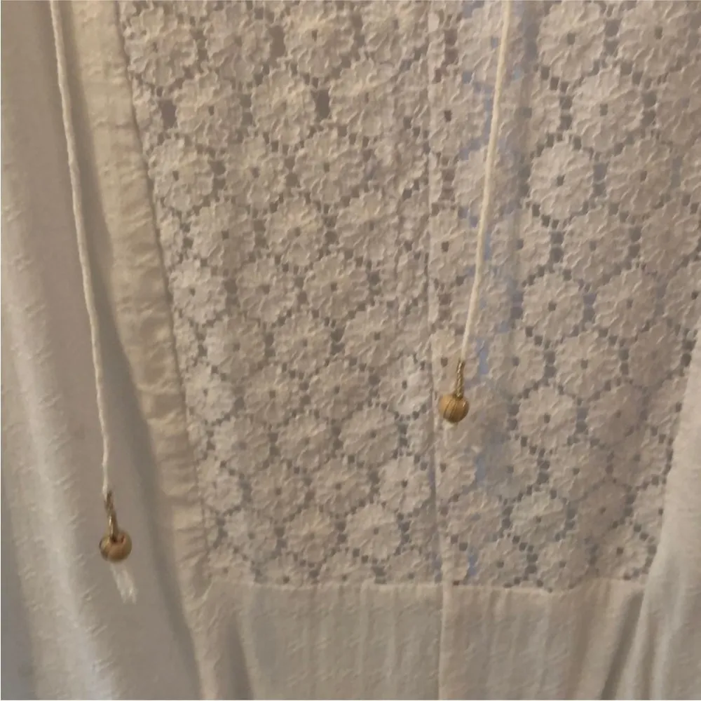 Free People White Flowy Shirt Size Small **update no Size tag - Image 4
