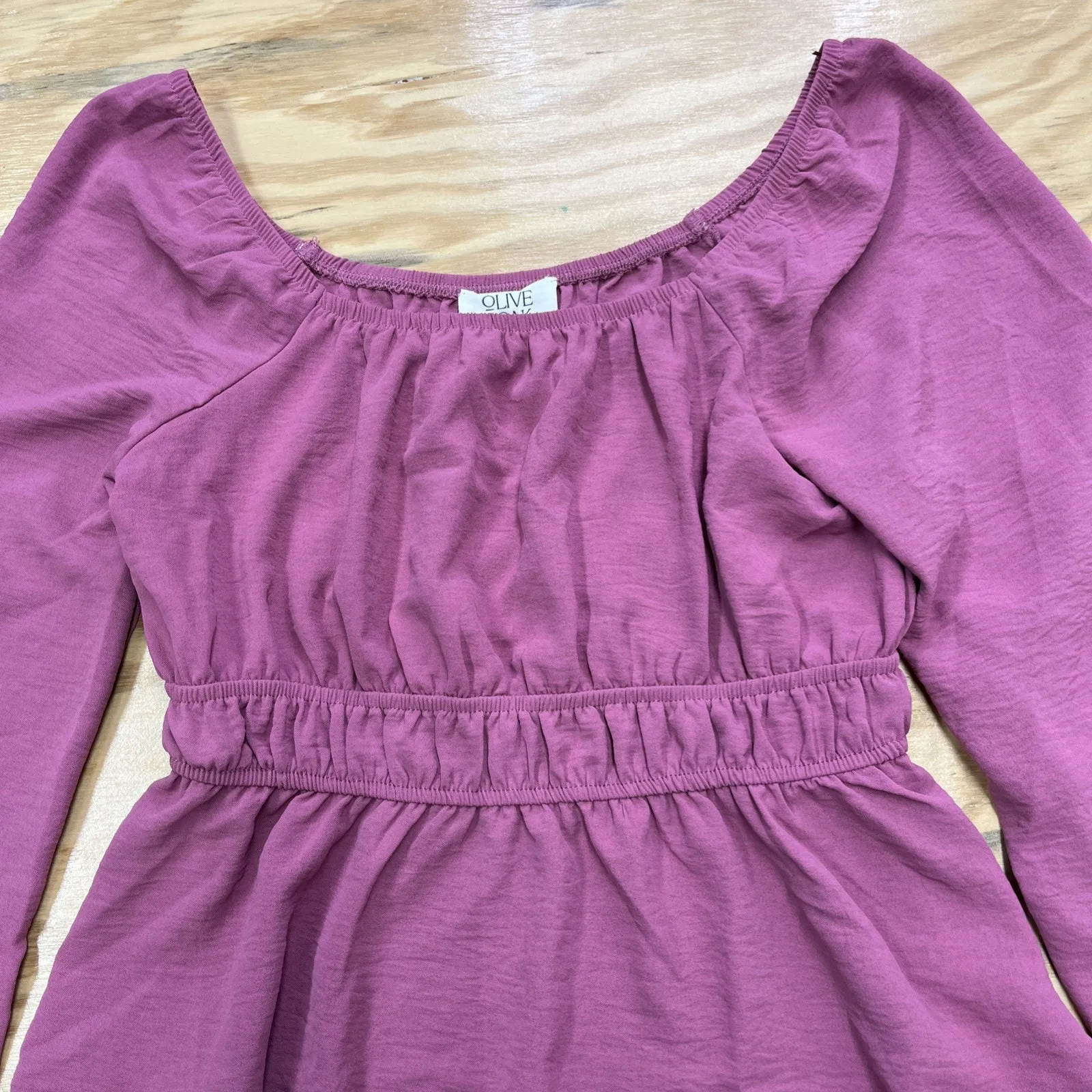 Olive And Oak Babydoll Y2K Top Women’s Size Small Mauve Pink Romantic Coquette - Image 4