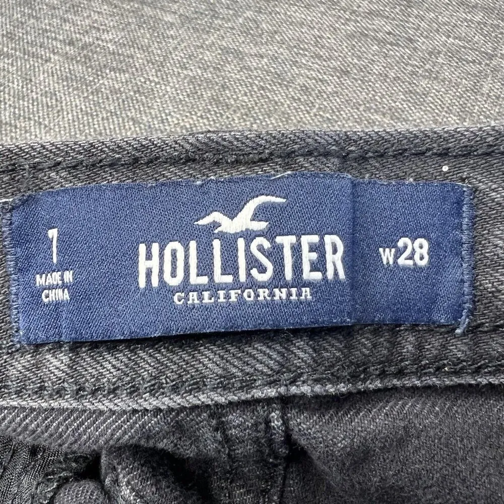 Hollister Jean Shorts 7 Ultra High Rise Vintage Short 4" Black Denim‎ Raw Hem - Image 3