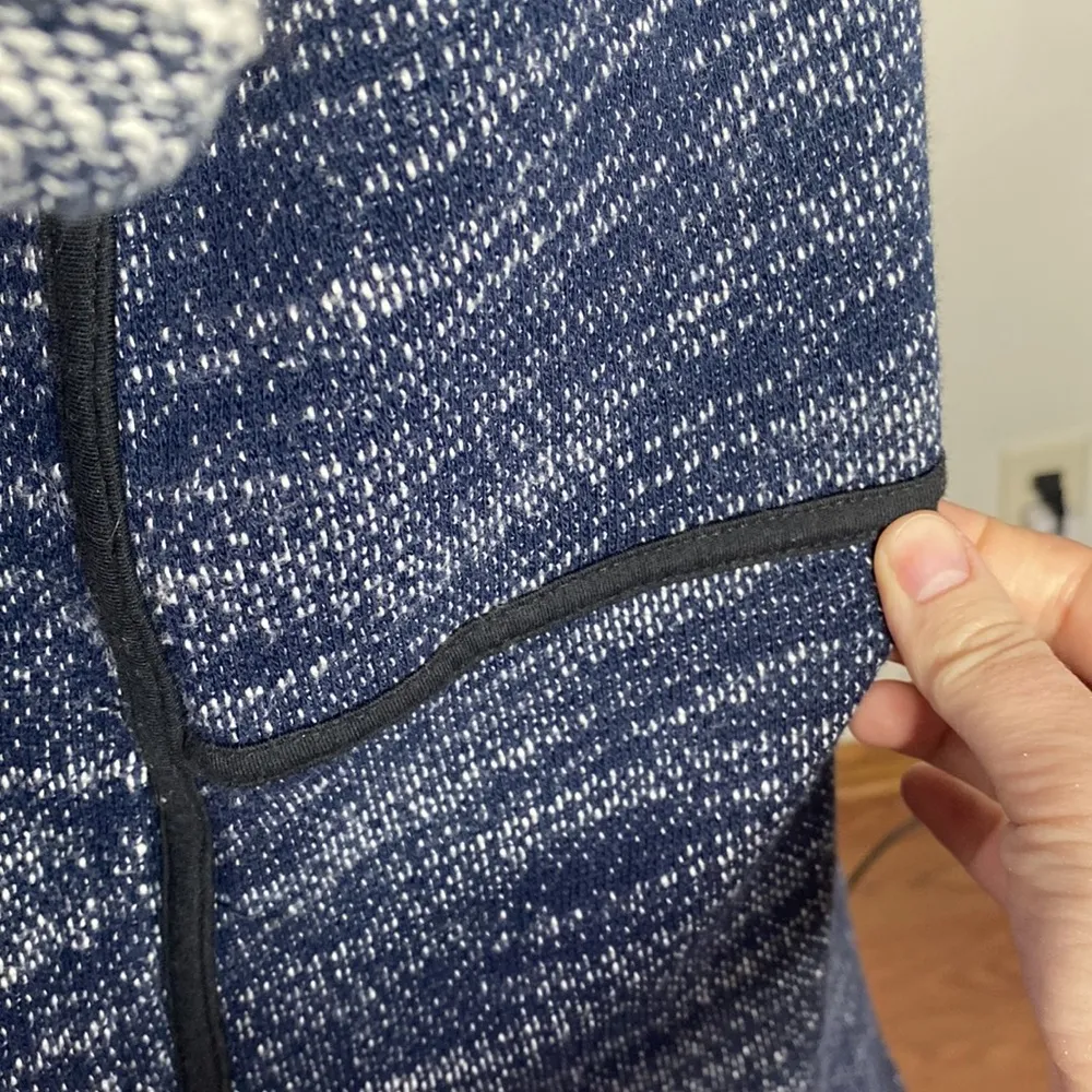 Madewell marled blue piped cuffed short sleeve sweatshirt dress with pockets S - Image 14