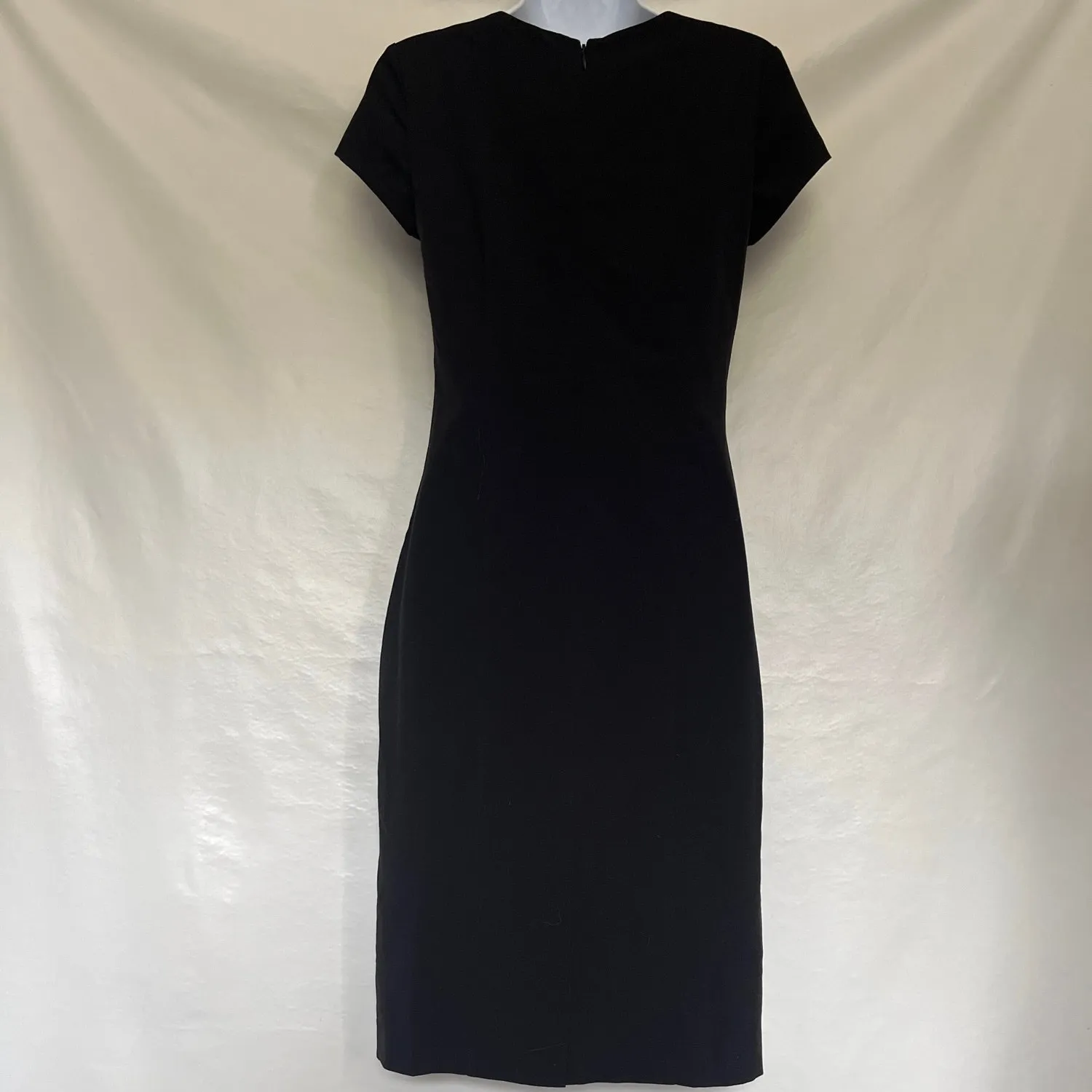 Shape FX Square Neck Sheath Dress Sz 2 Y2K Minimal Shapewear LBD Capsule Fitted Black - Image 5