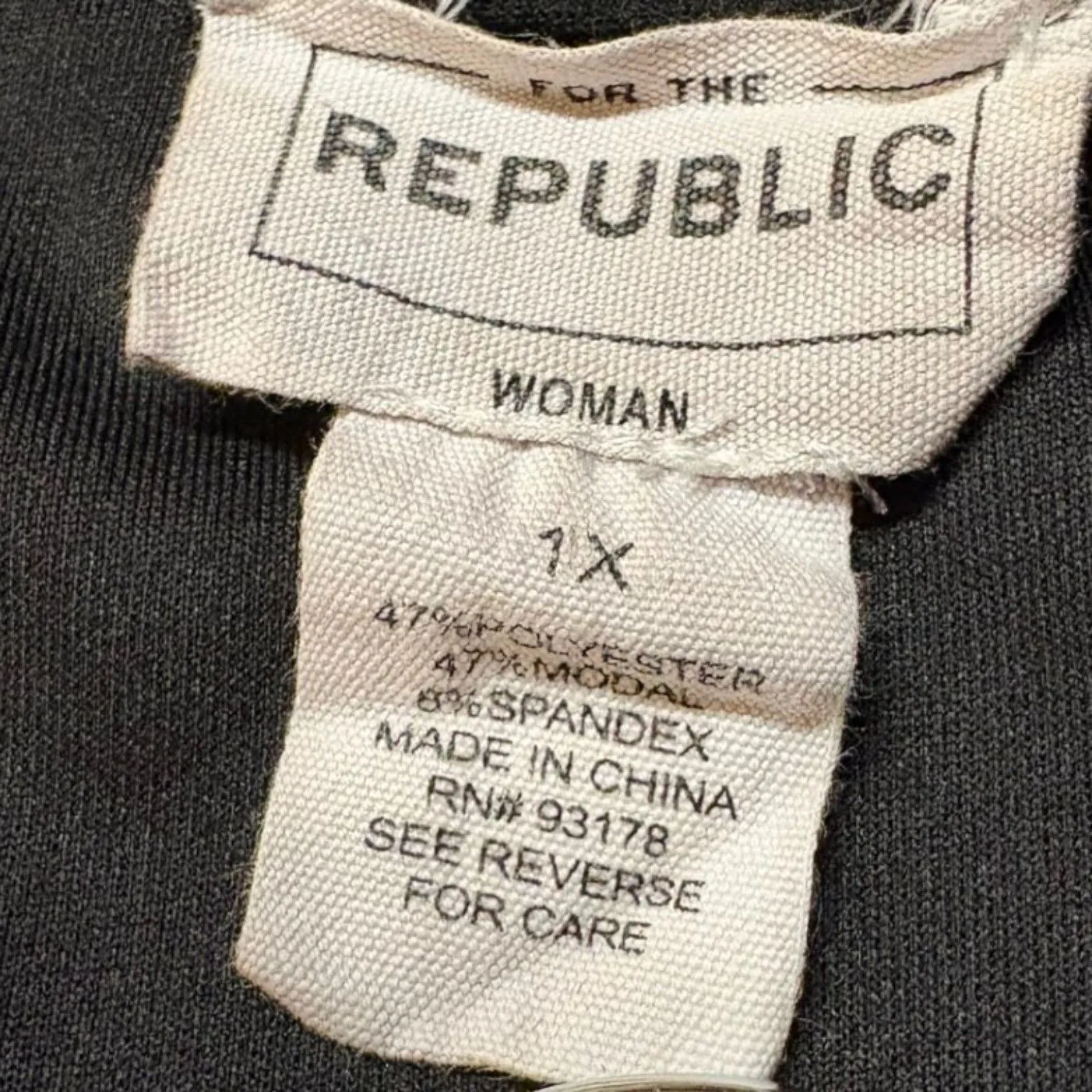Women's For The Republic Scuba Knit V-Neck Sweatshirt in Black 1X - Image 5