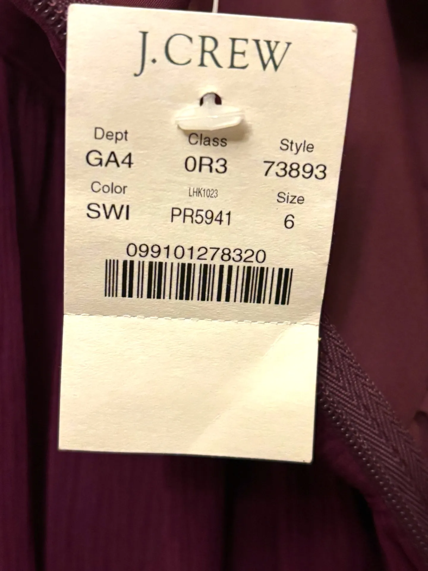 J.Crew Women’s Size 6 Plum Strapless Silk Chiffon Lined Bridemaid Wedding Dress - Image 11