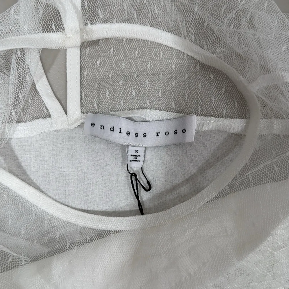 Endless Rose White Sheer Lace Blouse Size Small NWT - Image 8