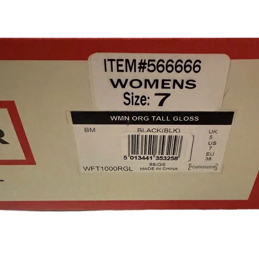 Hunter Women's Buckle Tall Gloss Rain Boots Solid Black Red Logo Size 7 NWOT - Image 5