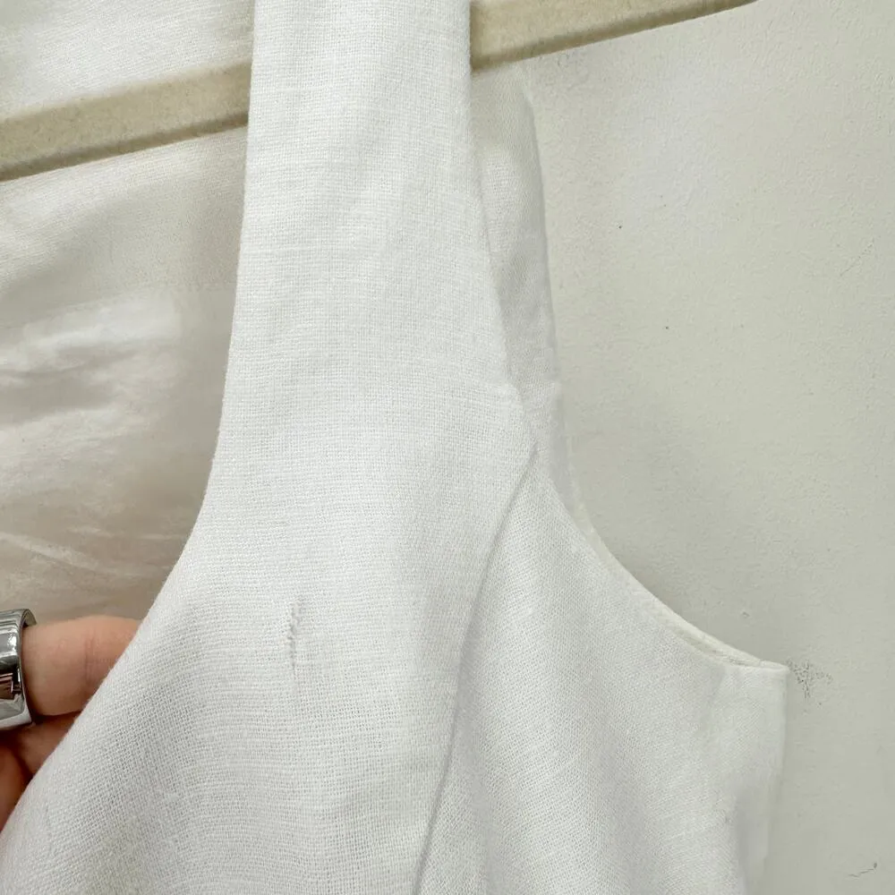 J.Crew Squareneck linen Blend Vest Suit Top Classic Minimalist White US 10 NWT - Image 12