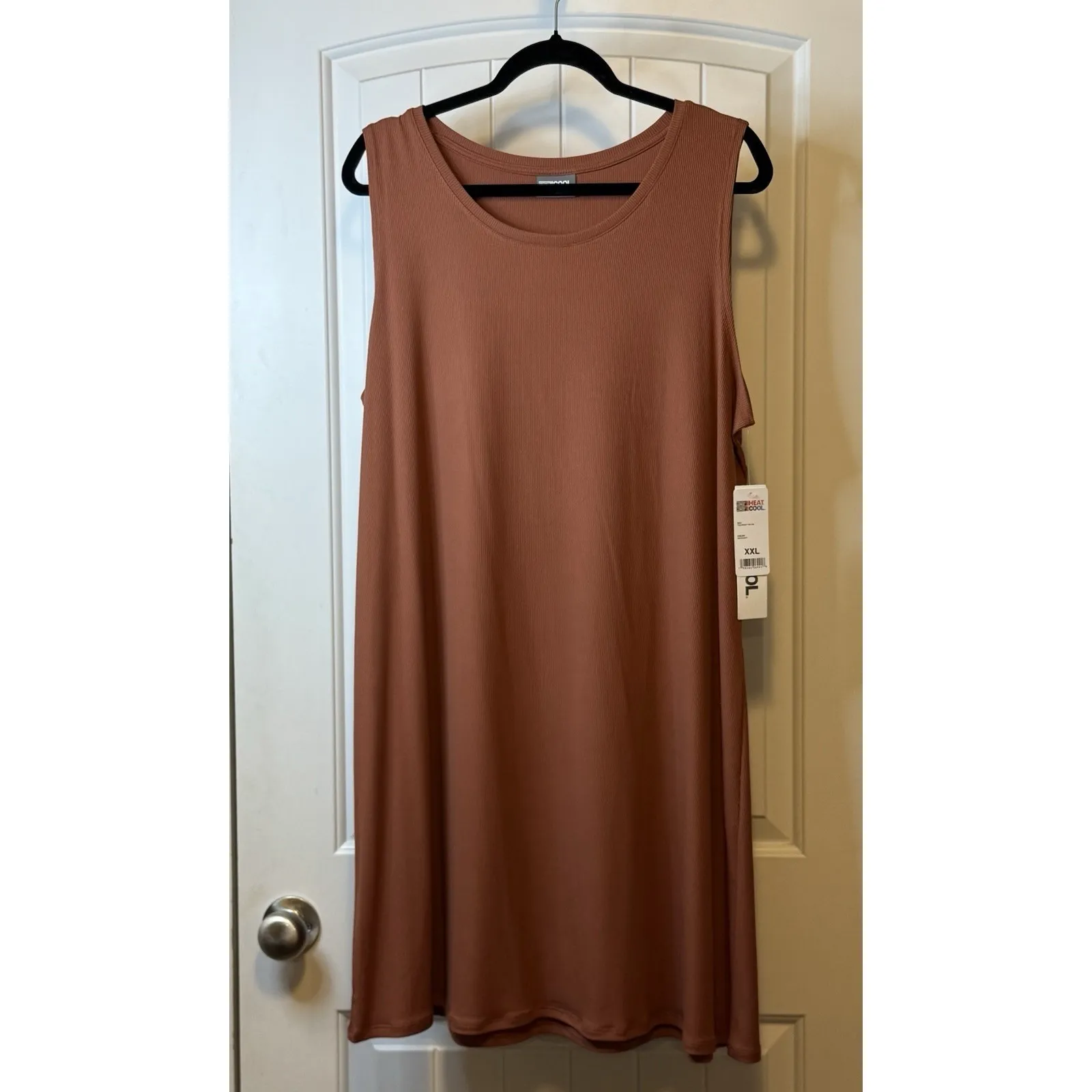 32 Degrees Set/2 Soft Ribbed Swing Dress Purple/Sienna NWT Sleeveless Tank  XL # - Image 8