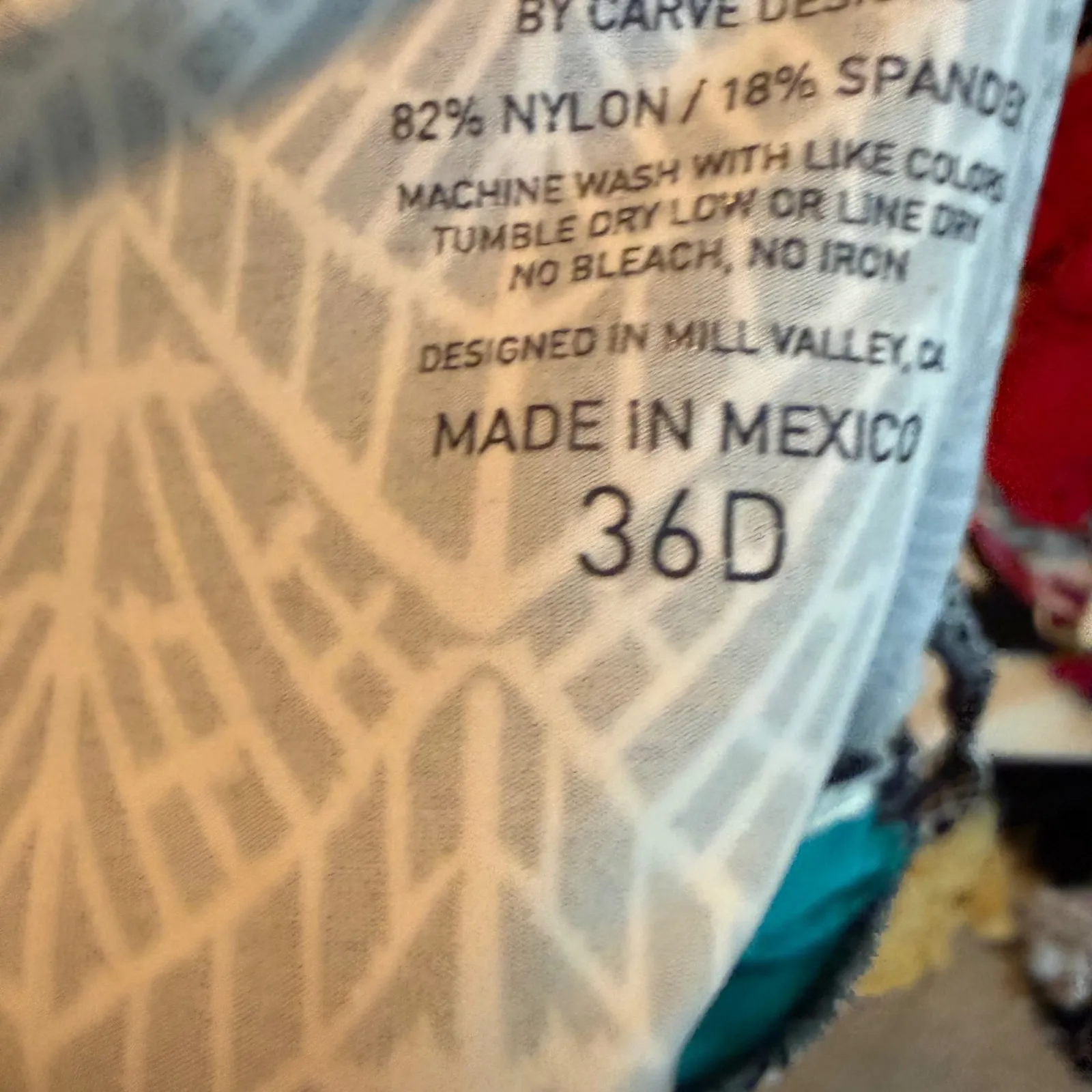 Title Nine Black White Geometric Print Swim Tankini Top Size 36D Travel Beach - Image 5