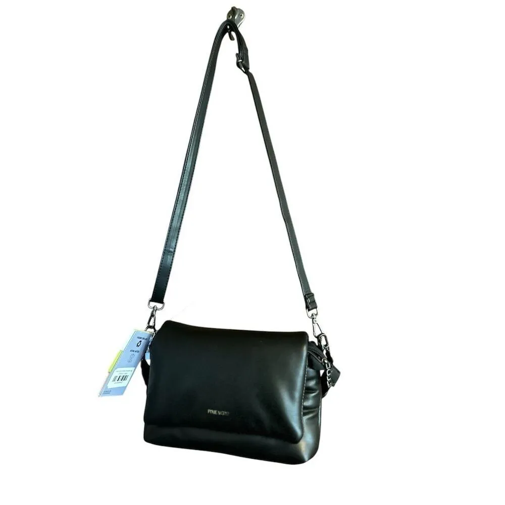 Pixie Mood Women's Black Nappa Leather Shoulder Bag Adjustable Strap - Image 4