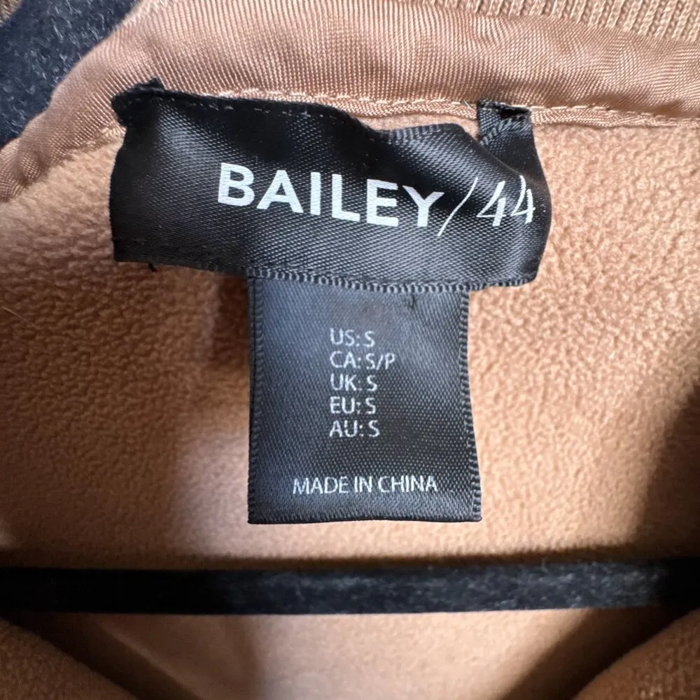 Bailey 44 Teddy Sherpa 1/2 Zip Pullover Camel Tan Toggle Waist Sz S Brown - Image 4