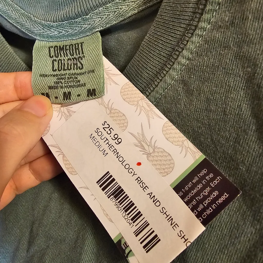 Southern Southernology Retro Rise and Shine Rooster Green Medium Tee Yellow - Image 4