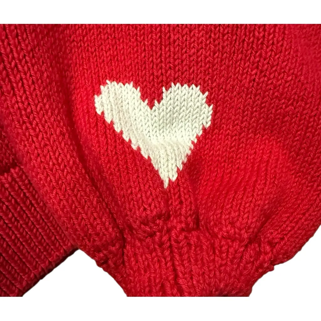 Anthropologie Maeve‎ Red Oversized Cotton City Sweater Take Me to Milan Sz Small - Image 5