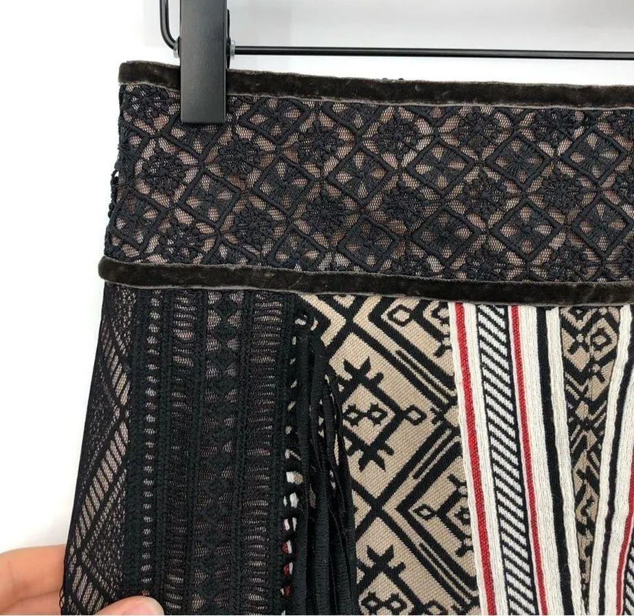 BYRON LARS Beauty Mark Finge Pencil Shirt Black Cream Red 0 - Image 4