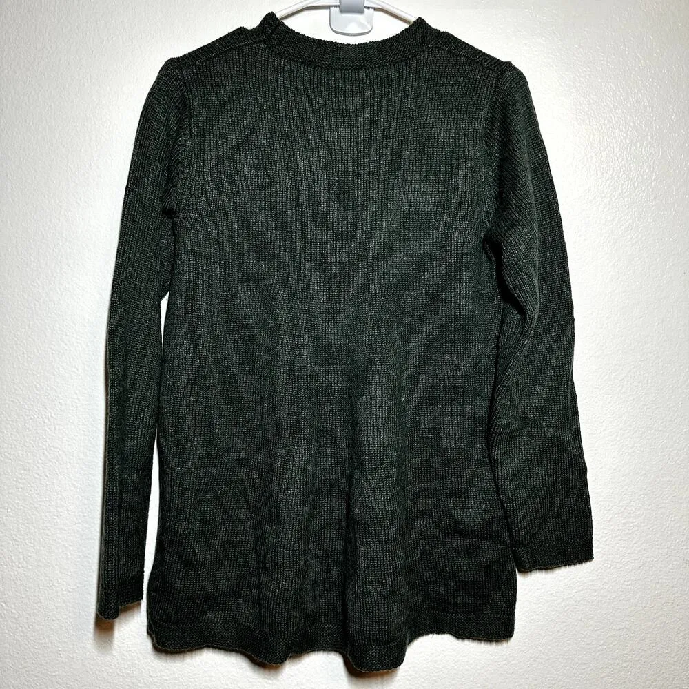 Soft Surroundings Sydney Sweater Cable Knit Long Sleeve Crew Neck Green Petite S Size undefined - Image 5