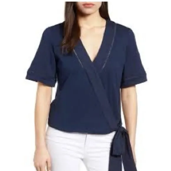Caslon • tie front wrap top - Image 12