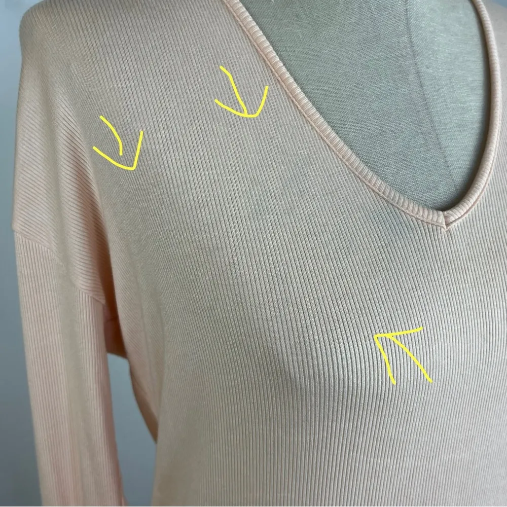 Free People Light Pink Ribbed Long Sleeve Tunic - Image 4