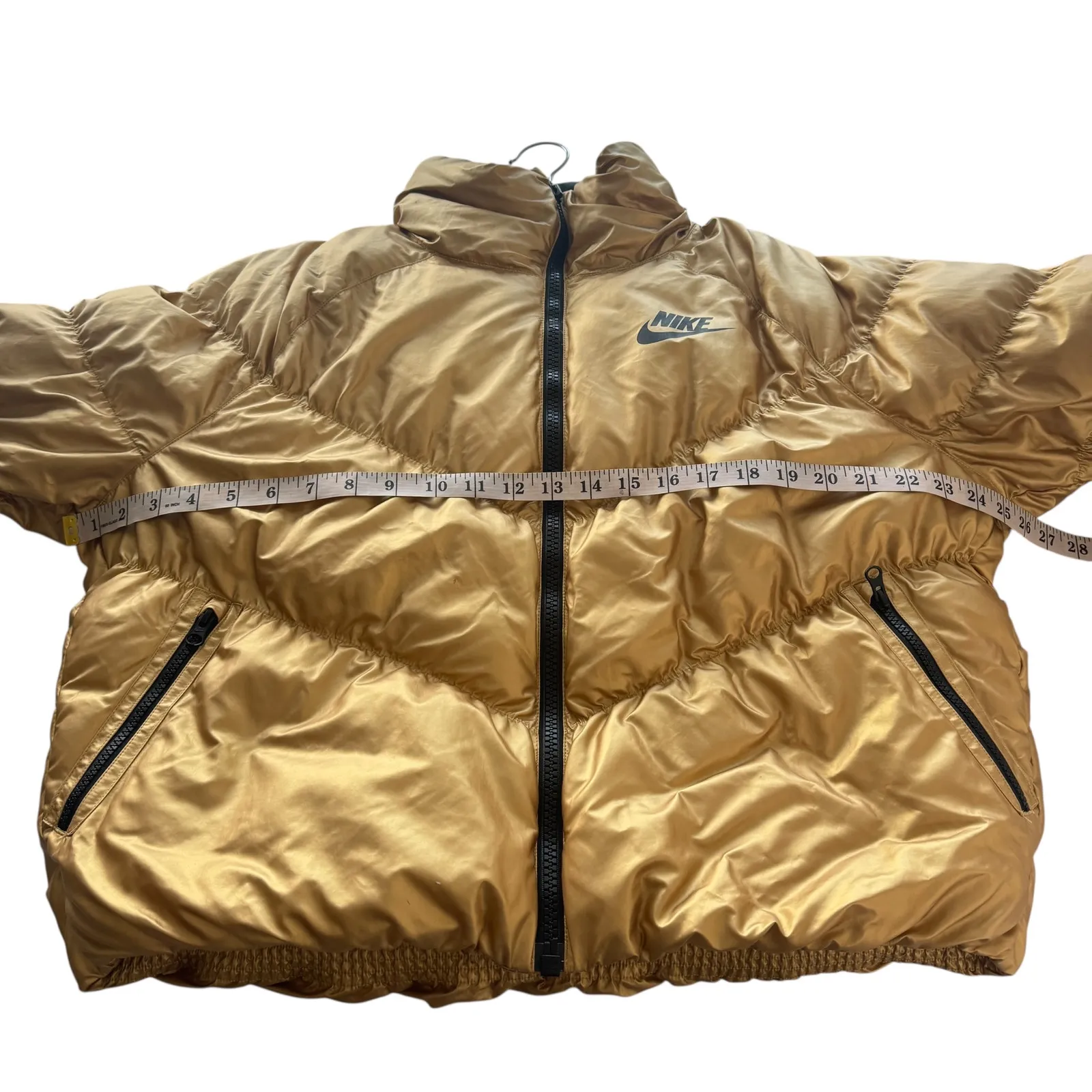 Nike Sportswear Womens Synthetic Fill Shine Jacket Gold Metallic Small S Puffer - Image 14