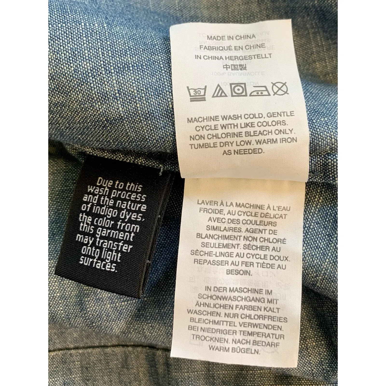 J Crew Dress‎ Size 4 Blue Chambray Off Shoulder Short Sleeve 100% Cotton Preppy - Image 6