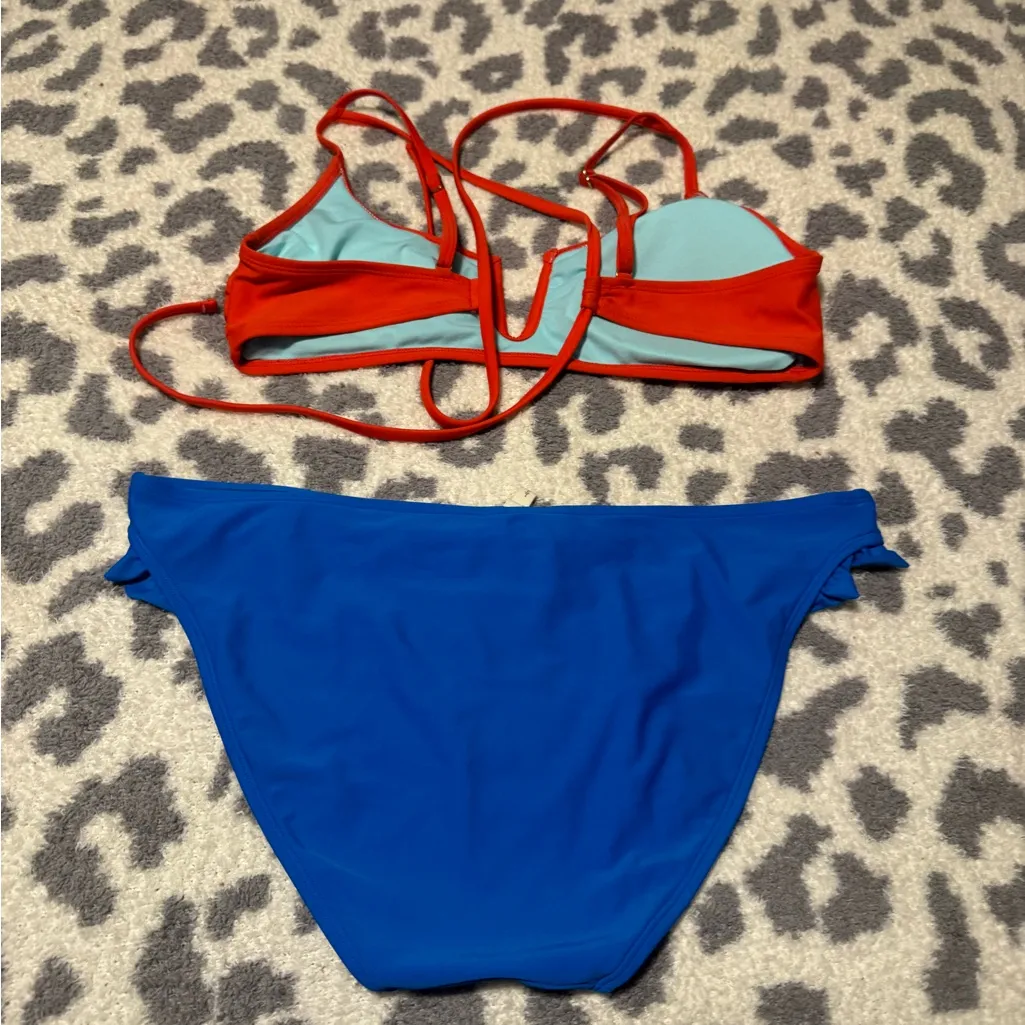 Aerie Red and Blue Bikini Set - Image 2