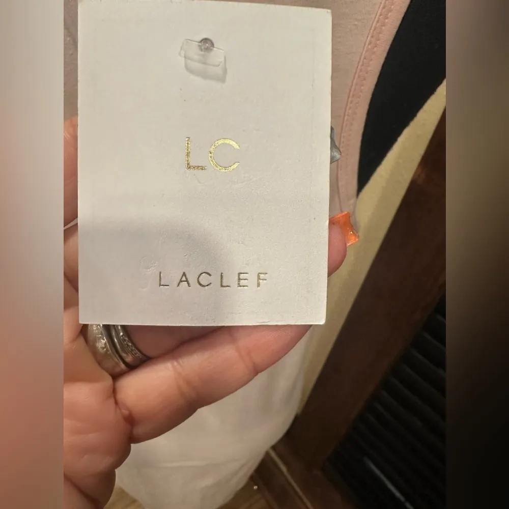 La Clef Maternity Dress Knee Length Midi Baby Pink Size Large - Image 6