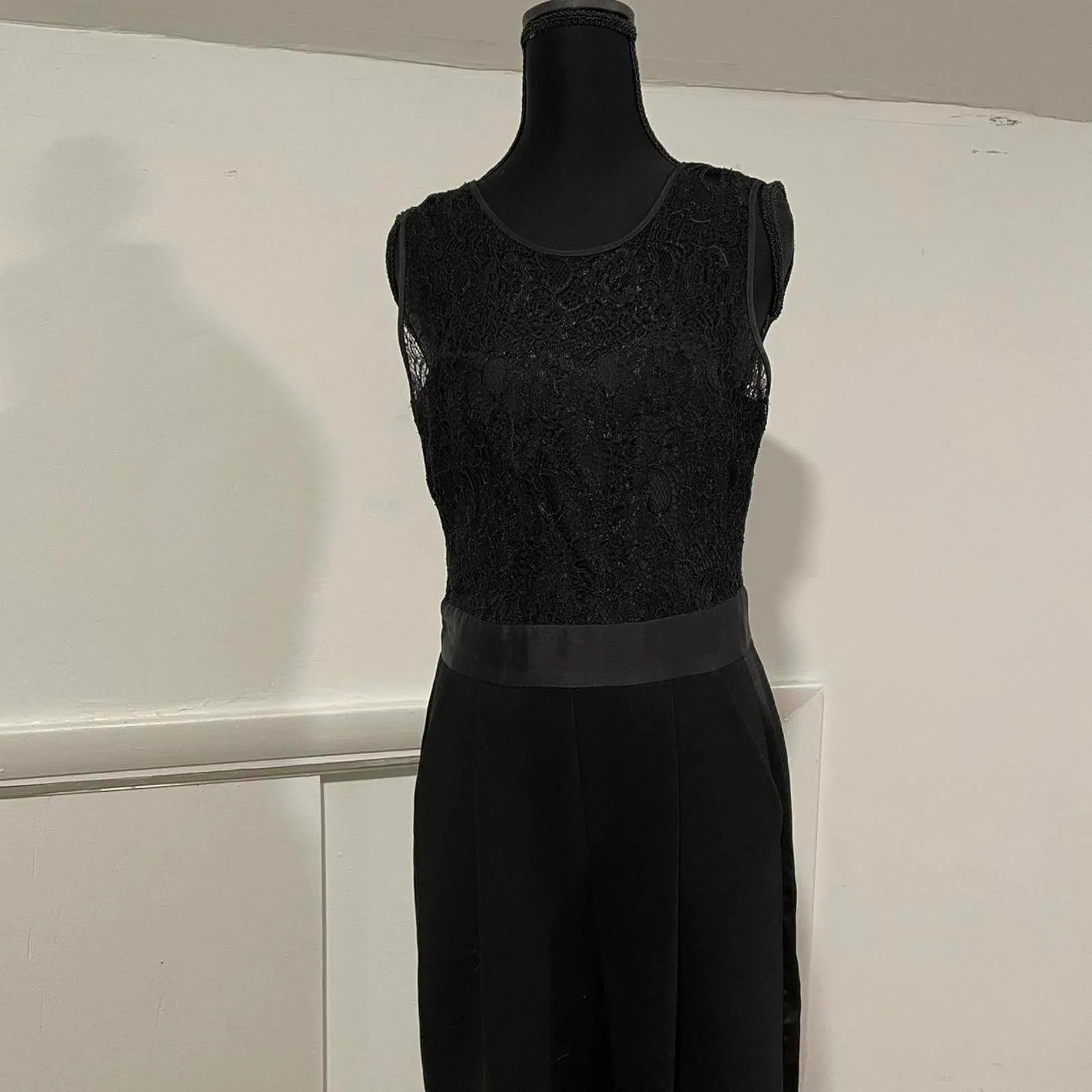 BCBGeneration  size 8 black jumpsuit with lace top. - Image 3