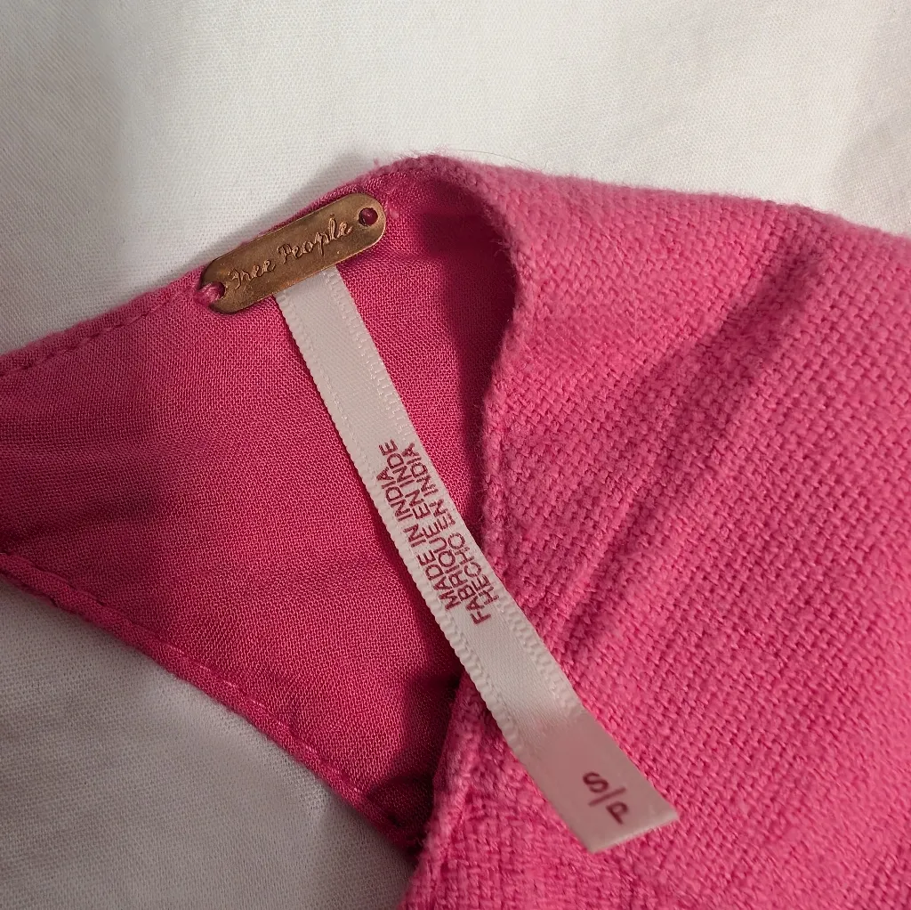 Free People Cap Sleeve Swim Cover Up Dress Small Pink - Image 3