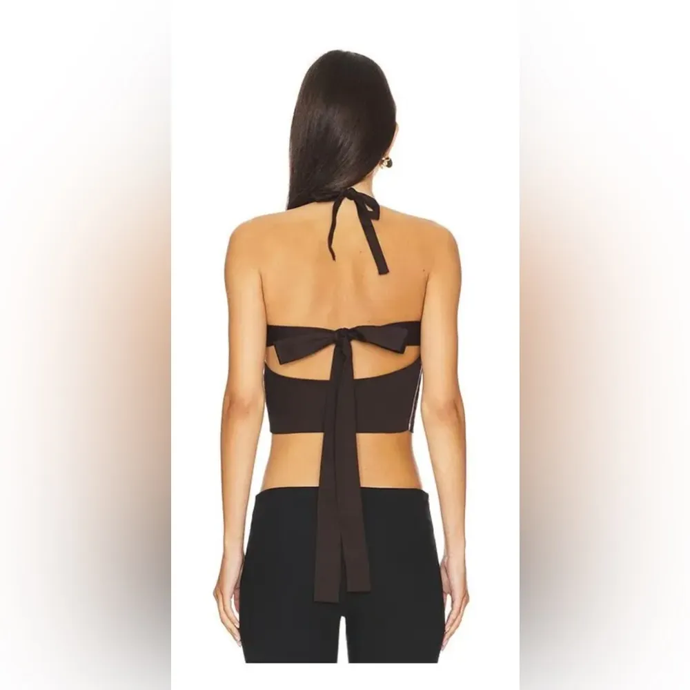 NWT Zemeta Ribbon Halter top, size XS Brown - Image 4