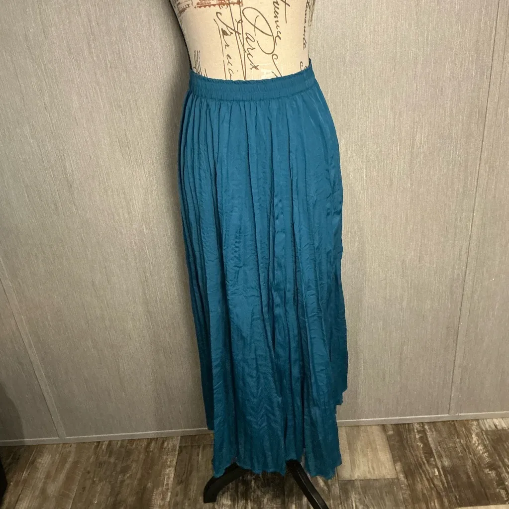 Soft Surroundings  Teal Maxi Skirt Size PM - Image 10