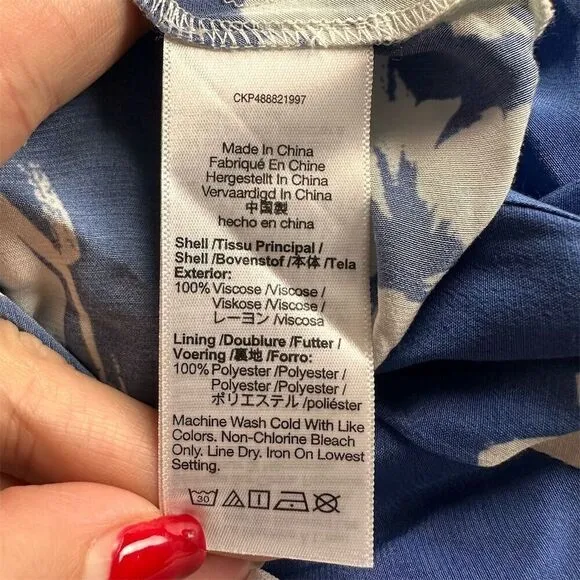 NWT‎ Madewell Women's Blue Floral Tank Midi Dress Size 14 Spring Summer - Image 10