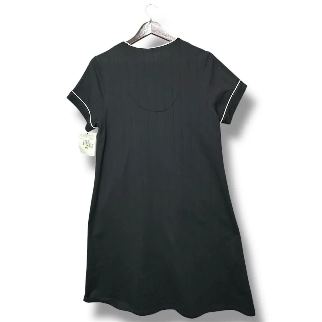 Eileen West Women's Short Sleeve Zipper Front Chemise Night Gown Black Size S - Image 3