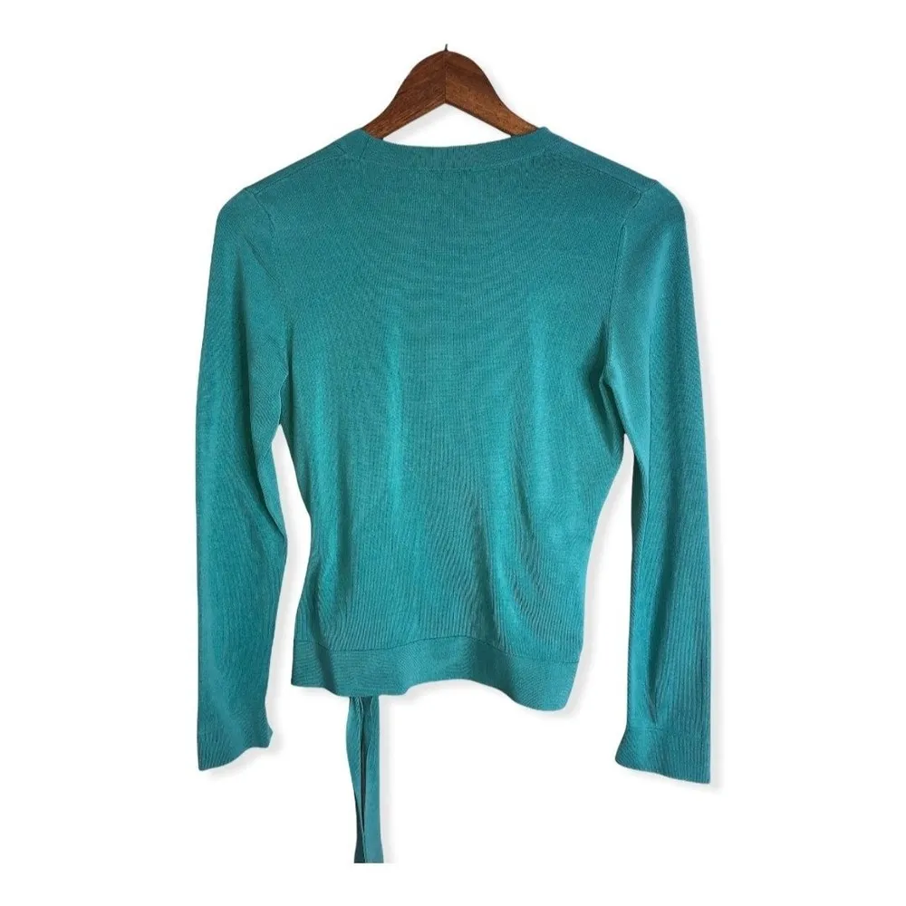Ann Taylor Silk Blend Faux Wrap Long Sleeve Sweater - Image 53