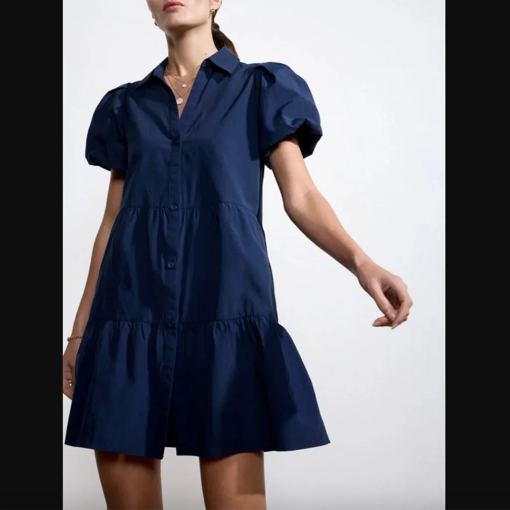 Brochu Walker The Havana Navy Mini Dress L - Image 2