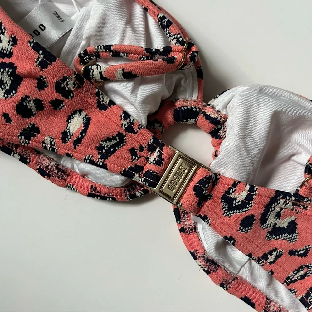 Suboo • NWT Cora Ring Leopard Print Bikini Top Black Size XS - Image 7