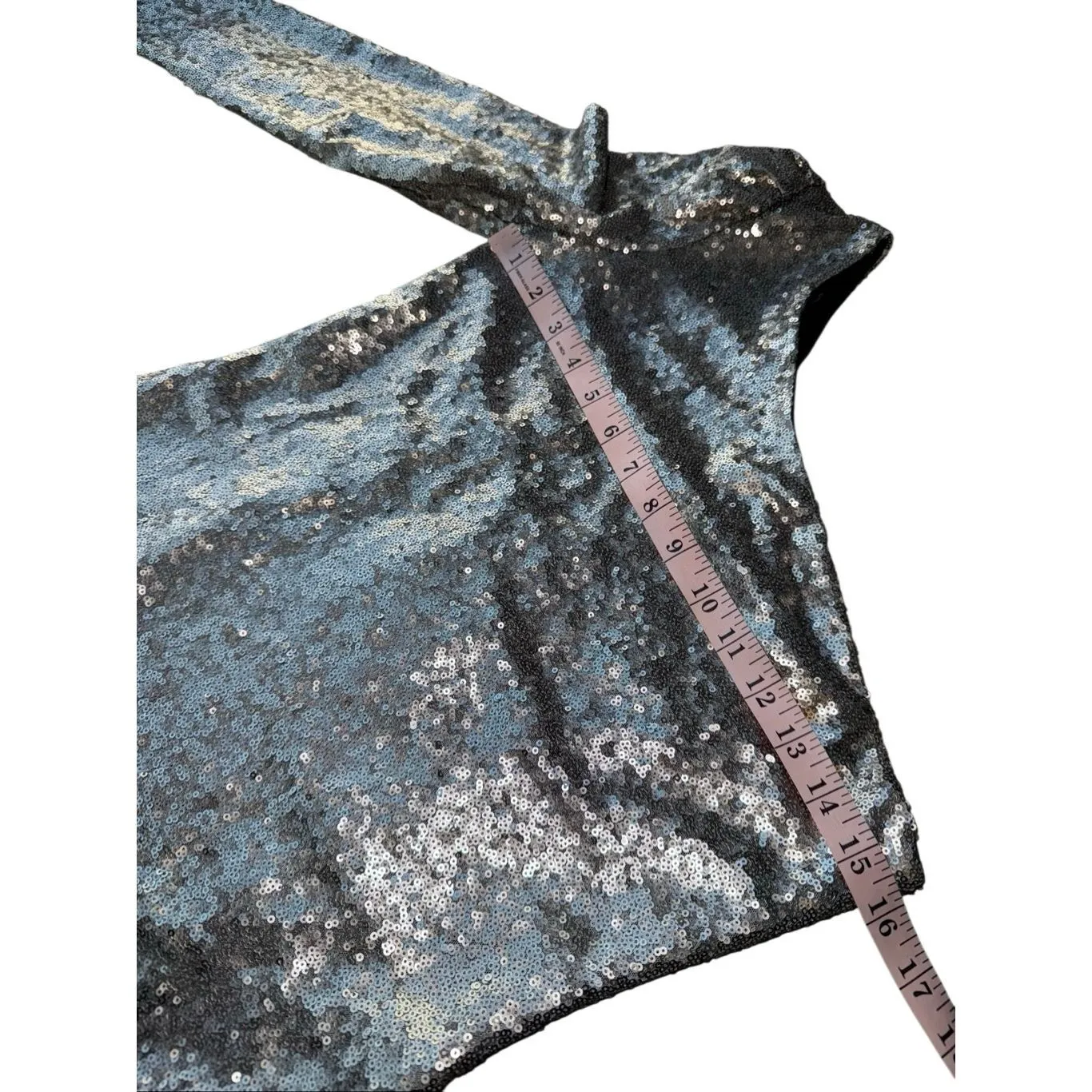 Highline Collective One Shoulder Silver Sequined One shoulder Cocktail Dress - Image 7