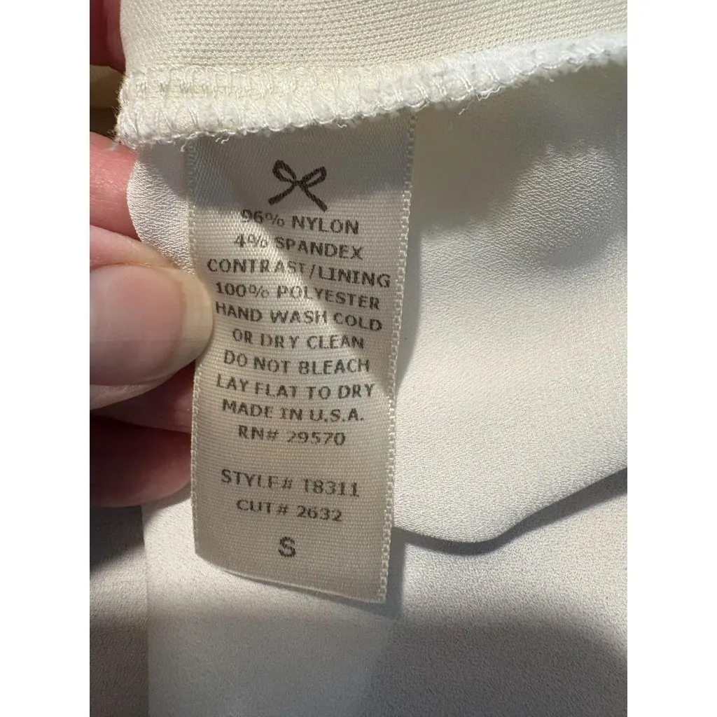 Anthropologie EVERLY Lace Overlay Cream Halter Sleeveless Top Cottage Size Small - Image 5