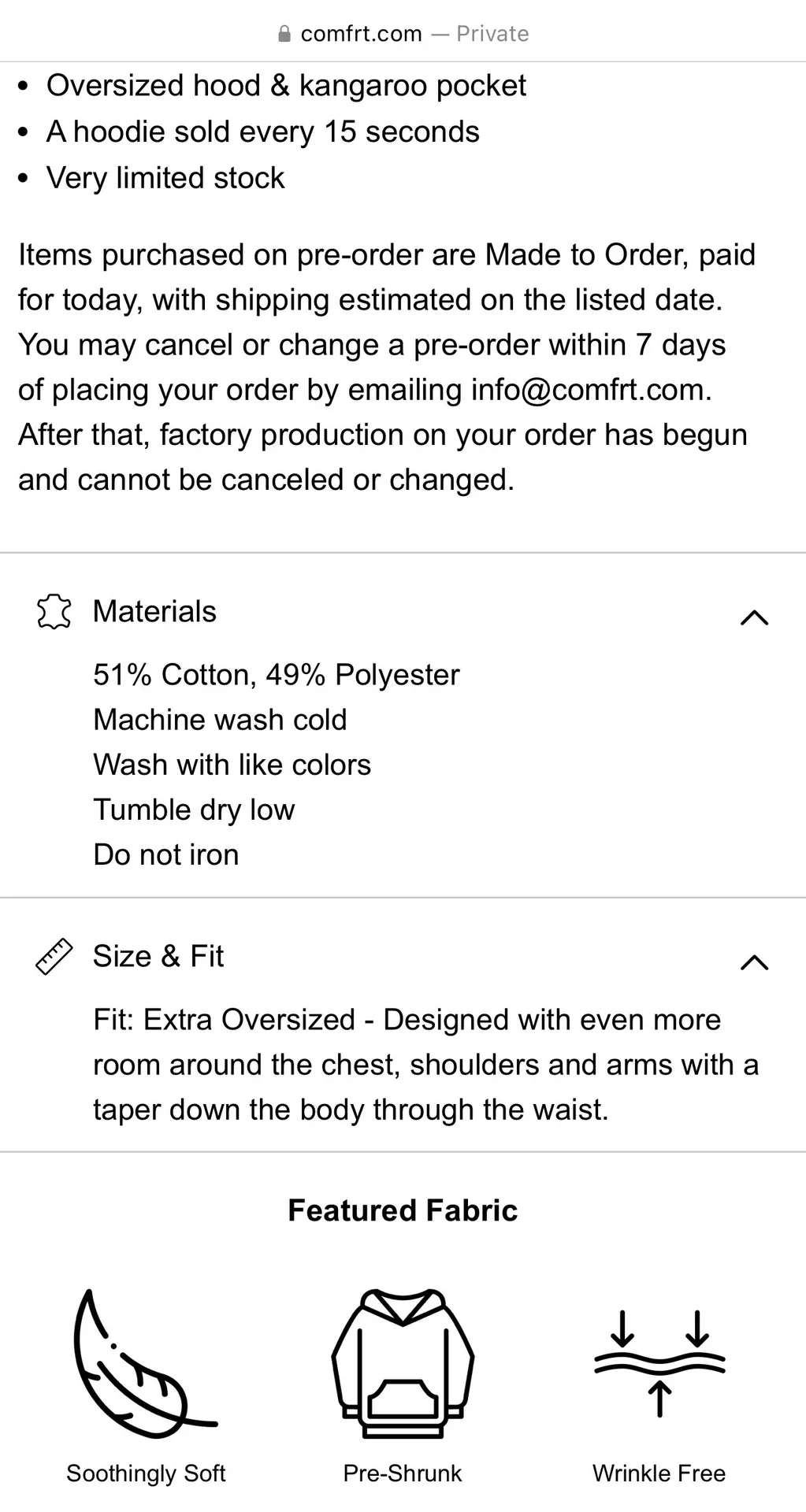 Comfrt “Minimalist Hoodie” in Crimson Red Size L - Image 6