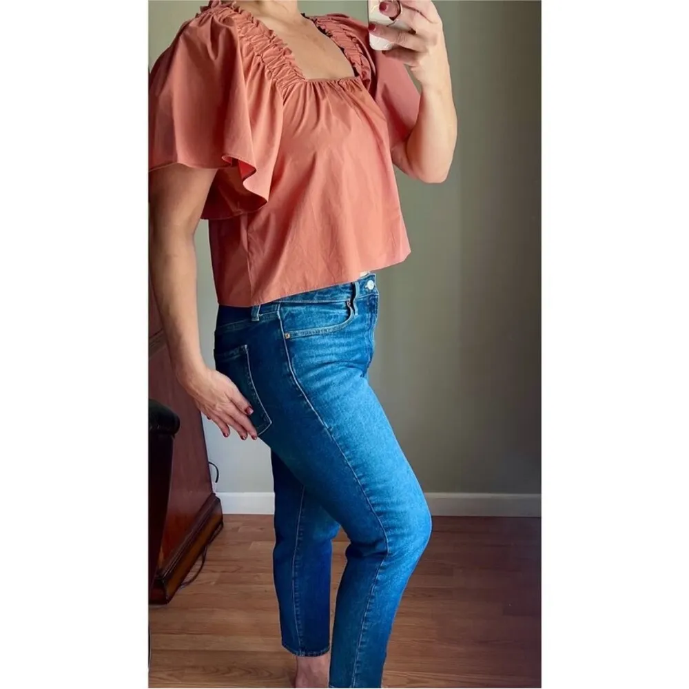Salmon Karlie poplin square neckline size medium - Image 11