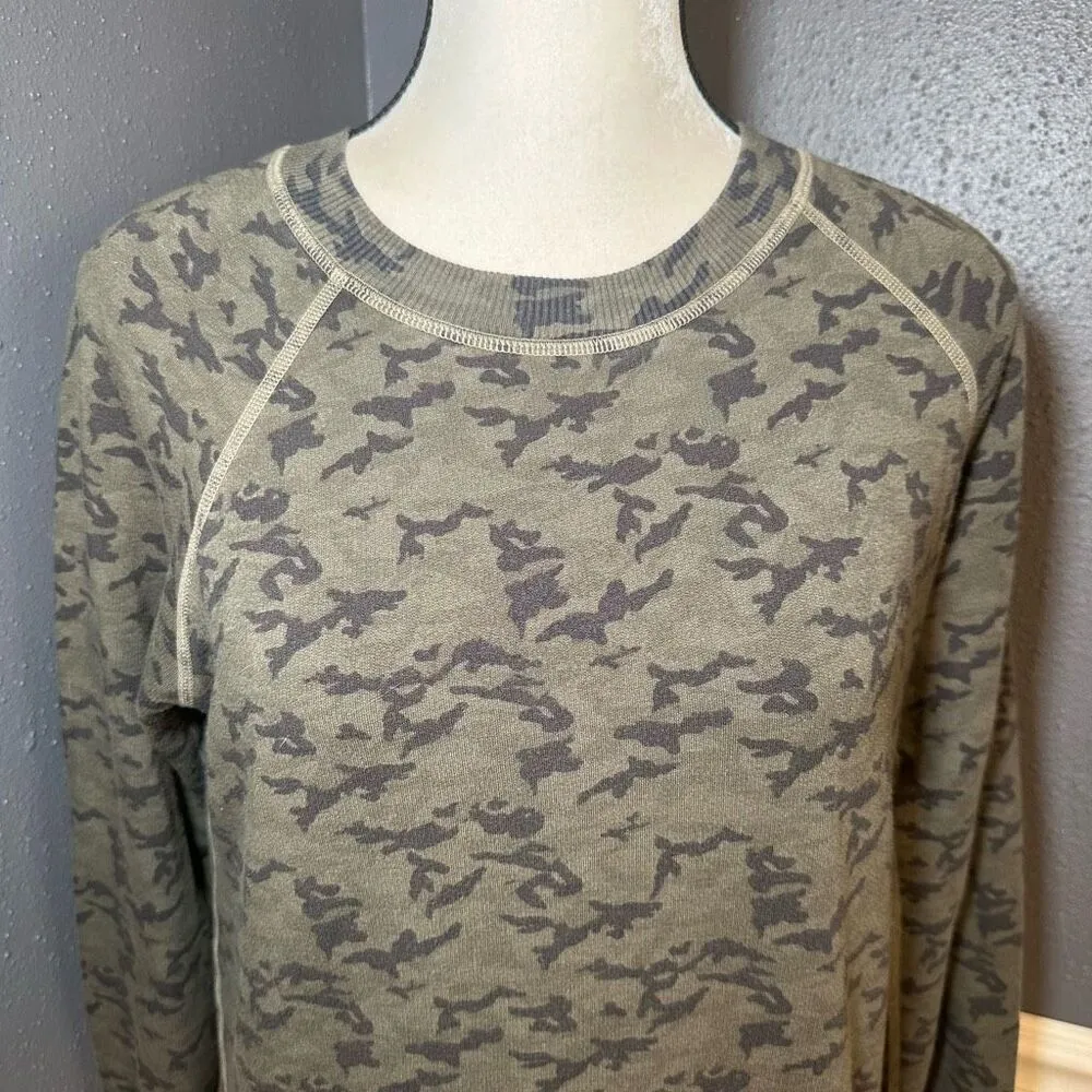 Monrow Crew Neck Pullover Sweatshirt Green - Image 3