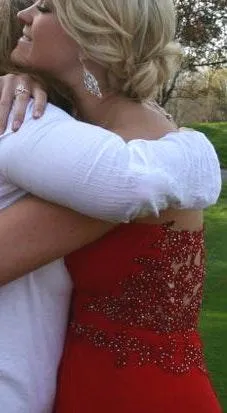 Cache Red Strapless Prom Dress - Image 4