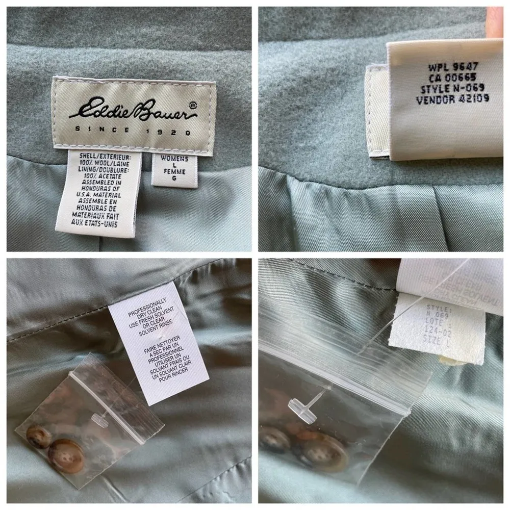 Eddie Bauer Wool Suit Blazer Jacket Sage Green Size Large NWT Office Workwear - Image 6