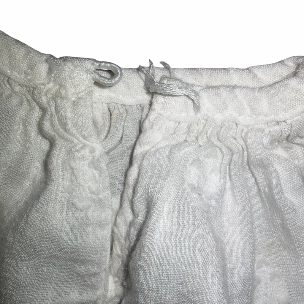 Free People White Floral Crochet Lace Long Sleeve Semi Sheer Lina Top size XS - Image 9