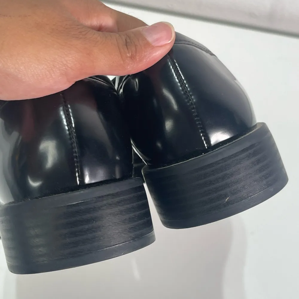 ZARA Black Flat Loafers Gold Chain Women EUR 40 US 9 Preppy Classic  Y2K Shoes - Image 8